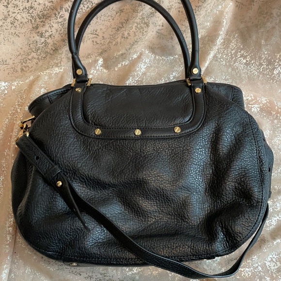 EXCELLENT CONDITION TORY BURCH BLACK PEBBLE LEATHER AMANDA HANDBAG AND CROSSBODY - Picture 6 of 8